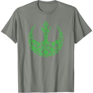 imageStar Wars Rebel Alliance Green Shamrocks St Patricks Day TShirtOlive Heather
