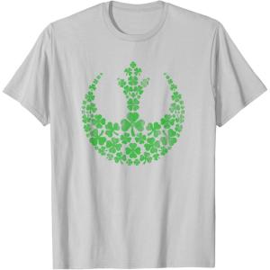 imageStar Wars Rebel Alliance Green Shamrocks St Patricks Day TShirtSilver Grey