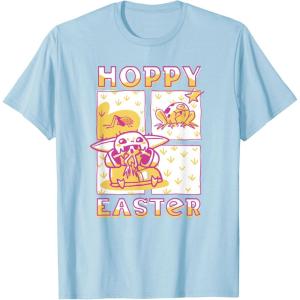 imageStar Wars The Mandalorian Easter Grogu Frog Snacks Panels TShirtBaby Blue