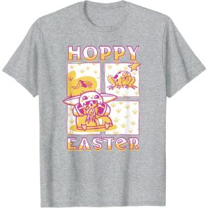 imageStar Wars The Mandalorian Easter Grogu Frog Snacks Panels TShirtHeather Grey