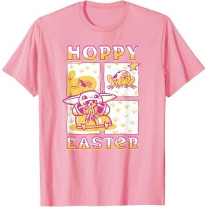 imageStar Wars The Mandalorian Easter Grogu Frog Snacks Panels TShirtPink