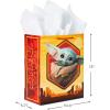 imageHallmark 13quot Large Star Wars Gift Bag with Tissue Paper Baby Yoda The Child The Mandalorian for Christmas Birthdays Baby Showers Halloween May the 4thLarge Gift Bag 1count