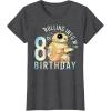 imageStar Wars BB8 ampamp DO Rolling Into My 8th Birthday TShirtDark Heather Grey