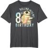 imageStar Wars BB8 ampamp DO Rolling Into My 8th Birthday TShirtDark Heather Grey