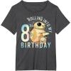 imageStar Wars BB8 ampamp DO Rolling Into My 8th Birthday TShirtDark Heather Grey