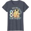 imageStar Wars BB8 ampamp DO Rolling Into My 8th Birthday TShirtHeather Blue