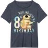 imageStar Wars BB8 ampamp DO Rolling Into My 8th Birthday TShirtHeather Blue
