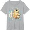 imageStar Wars BB8 ampamp DO Rolling Into My 8th Birthday TShirtHeather Grey