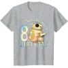 imageStar Wars BB8 ampamp DO Rolling Into My 8th Birthday TShirtHeather Grey
