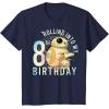 imageStar Wars BB8 ampamp DO Rolling Into My 8th Birthday TShirtNavy Blue