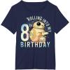 imageStar Wars BB8 ampamp DO Rolling Into My 8th Birthday TShirtNavy Blue