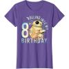 imageStar Wars BB8 ampamp DO Rolling Into My 8th Birthday TShirtPurple Heather