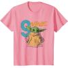 imageStar Wars The Mandalorian The Child Kids 9th Birthday TShirtPink