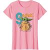 imageStar Wars The Mandalorian The Child Kids 9th Birthday TShirtPink