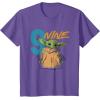 imageStar Wars The Mandalorian The Child Kids 9th Birthday TShirtPurple Heather