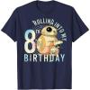 imageStar Wars BB8 ampamp DO Rolling Into My 8th Birthday TShirtNavy Blue