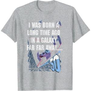 imageStar Wars I Was Born A Long Time Ago 50th Birthday Disney TShirtHeather Grey