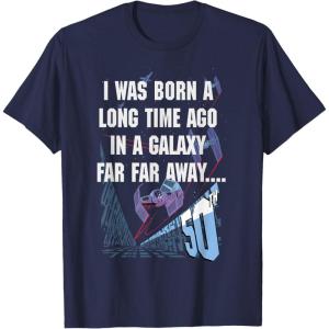 imageStar Wars I Was Born A Long Time Ago 50th Birthday Disney TShirtNavy Blue