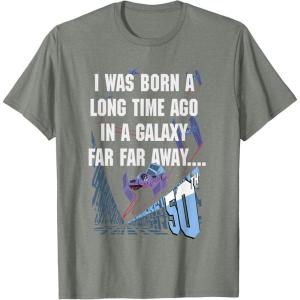 imageStar Wars I Was Born A Long Time Ago 50th Birthday Disney TShirtOlive Heather