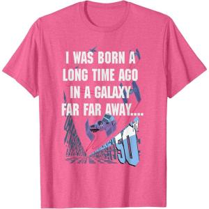 imageStar Wars I Was Born A Long Time Ago 50th Birthday Disney TShirtPink Heather