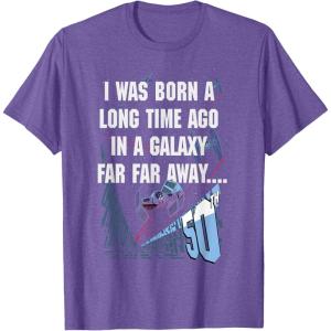 imageStar Wars I Was Born A Long Time Ago 50th Birthday Disney TShirtPurple Heather