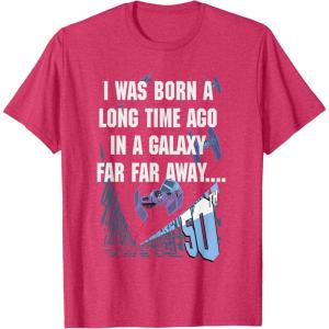 imageStar Wars I Was Born A Long Time Ago 50th Birthday Disney TShirtRed Heather