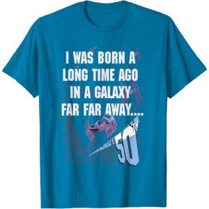 imageStar Wars I Was Born A Long Time Ago 50th Birthday Disney TShirtSapphire Blue
