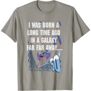 imageStar Wars I Was Born A Long Time Ago 50th Birthday Disney TShirtSlate Grey