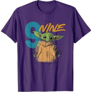 imageStar Wars The Mandalorian The Child Kids 9th Birthday TShirtPurple