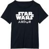 imageStar Wars Andor Centered Text Logo Symbol TShirtBlack