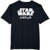 imageStar Wars Andor Centered Text Logo Symbol TShirtBlack