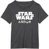 imageStar Wars Andor Centered Text Logo Symbol TShirtDark Heather Grey