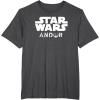 imageStar Wars Andor Centered Text Logo Symbol TShirtDark Heather Grey