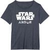 imageStar Wars Andor Centered Text Logo Symbol TShirtHeather Blue