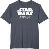 imageStar Wars Andor Centered Text Logo Symbol TShirtHeather Blue