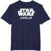 imageStar Wars Andor Centered Text Logo Symbol TShirtNavy Blue