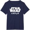 imageStar Wars Andor Centered Text Logo Symbol TShirtNavy Blue