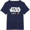 imageStar Wars Andor Centered Text Logo Symbol V3 TShirtNavy Blue