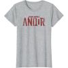 imageStar Wars Andor Worn Text Logo TShirtHeather Grey