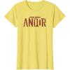 imageStar Wars Andor Worn Text Logo TShirtLemon Yellow