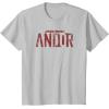 imageStar Wars Andor Worn Text Logo TShirtSilver Grey