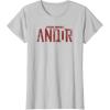 imageStar Wars Andor Worn Text Logo TShirtSilver Grey