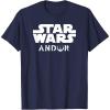 imageStar Wars Andor Centered Text Logo Symbol TShirtNavy Blue