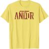 imageStar Wars Andor Worn Text Logo TShirtLemon Yellow