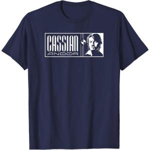 imageStar Wars Andor Cassian Panel Portrait TShirtNavy Blue