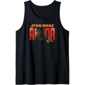 imageStar Wars Andor Cassian Photo Text Fill Tank TopBlack