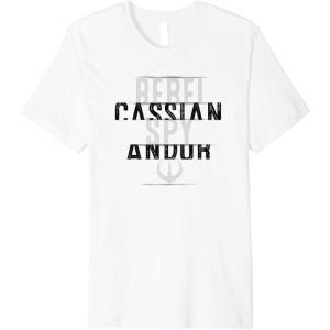 imageStar Wars Andor Cassian Rebel Spy Text Stack Premium TShirtWhite