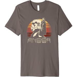 imageStar Wars Andor Cassian and Stormtrooper Sunset Premium TShirtAsphalt Grey