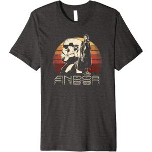 imageStar Wars Andor Cassian and Stormtrooper Sunset Premium TShirtDark Heather Grey