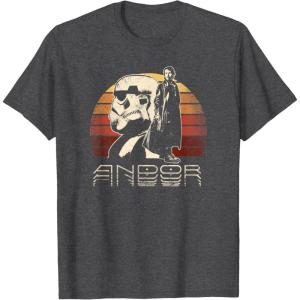imageStar Wars Andor Cassian and Stormtrooper Sunset TShirtDark Heather Grey